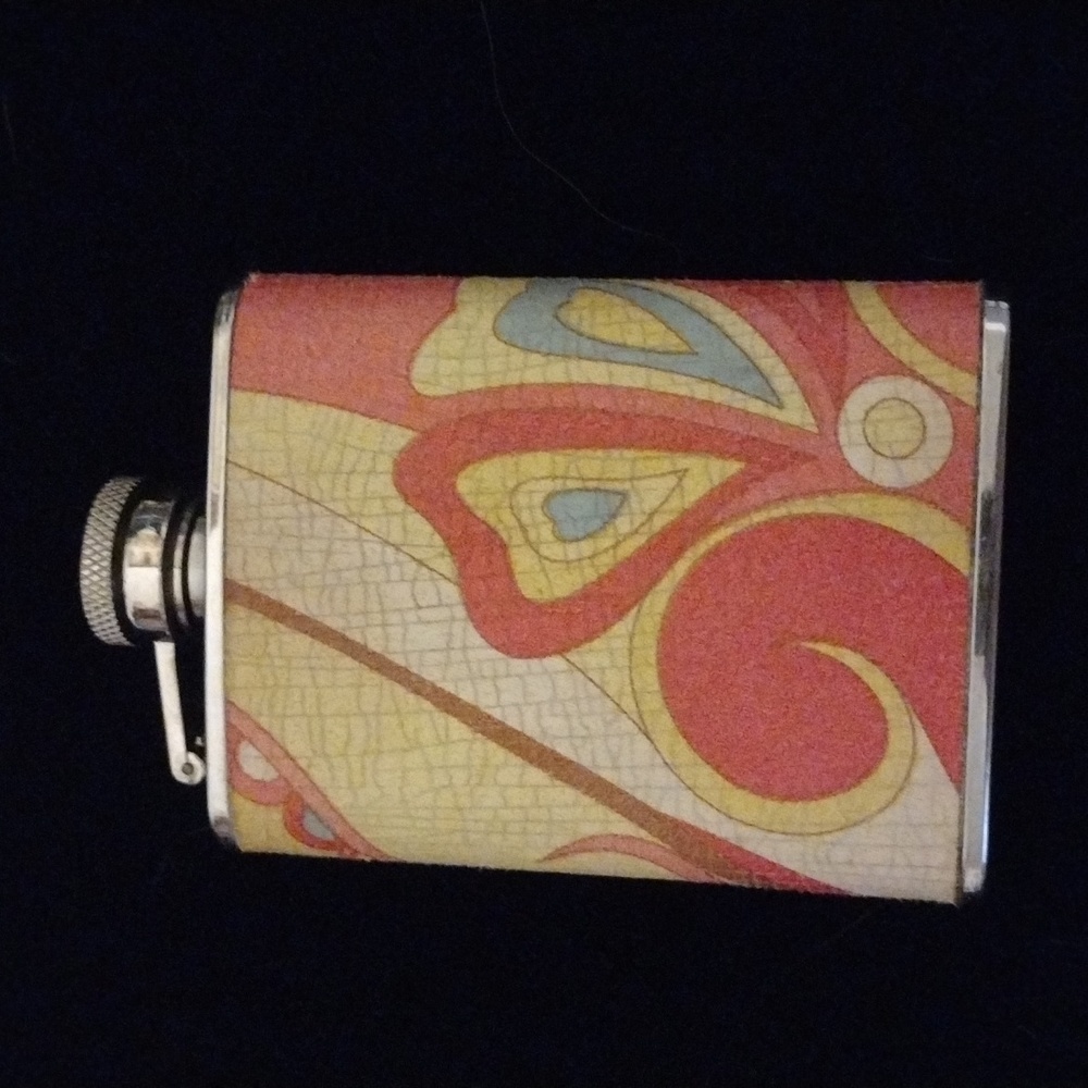 mod floral print design Lifepod mini flask